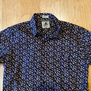 Kennington California short sleeve button down shirt with pink flowers